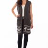 Sweaters / Vests * | Scully Womens Charcoal 100% Cotton Indian Headdress Cardigan