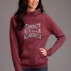 Sweaters / Vests * | Stetson Womens Maroon Cotton Blend Bandana Screenprint Hoodie