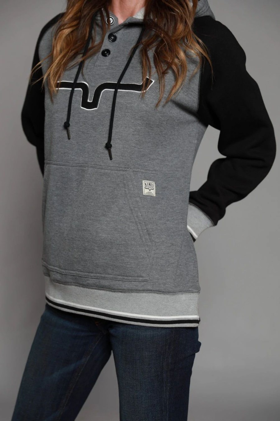 Sweaters / Vests * | Kimes Ranch Womens Summer Love Fleece Grey Cotton Blend L/S Hoodie