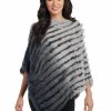 Sweaters / Vests * | Cripple Creek Womens Steel Grey Rabbit Fur Loose Poncho