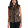 Sweaters / Vests * | Cripple Creek Womens Leopard Polyester Faux Fur Vest