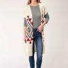 Sweaters / Vests * | Roper Womens Cream Polyester Aztec Sweater Cardigan