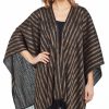 Sweaters / Vests * | Cripple Creek Womens Black Multi Polyester Vertical Blanket Poncho