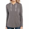 Sweaters / Vests * | Cowgirl Up Womens Gray Rayon Lace Back Panel Hoodie