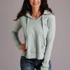 Sweaters / Vests * | Stetson Womens Seafoam 100% Cotton Twill Ties Hoodie