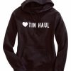 Sweaters / Vests * | Tin Haul Womens Black Cotton Blend Love Screenprint Hoodie