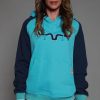 Sweaters / Vests * | Kimes Ranch Womens Summer Love Fleece Blue Cotton Blend L/S Hoodie