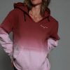 Sweaters / Vests * | Kimes Ranch Womens Santa Fe Fleece Dark Red 100% Cotton L/S Hoodie