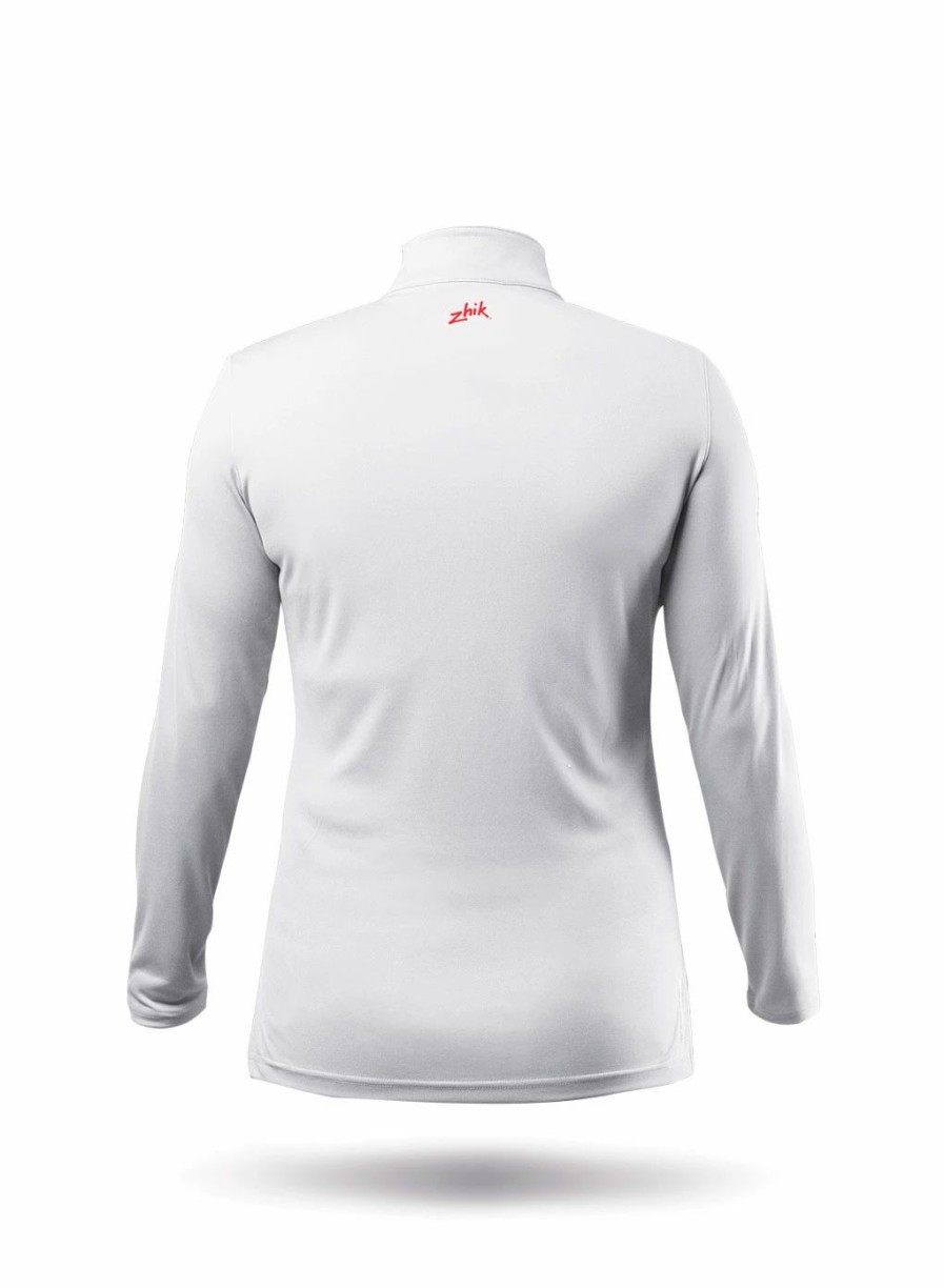 Sun Protection Tops * | Womens Uvactive High Collar 1/4 Zip Top White