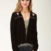 Sweaters / Vests * | Roper Womens Black Cotton Blend Blended Crepe Cardigan