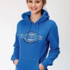 Sweaters / Vests * | Roper Womens Royal Blue Cotton Blend Genuine Quality Hoodie