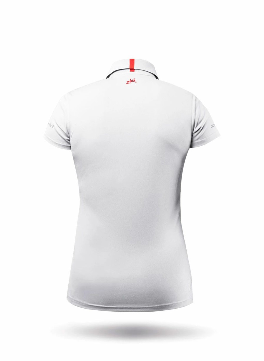 Sun Protection Tops * | Womens Uvactive Zip Sports Polo White