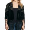 Sweaters / Vests * | Cowgirl Up Womens Black Polyester Velvet Embroidery Sweater