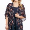 Sweaters / Vests * | Cowgirl Up Womens Navy Polyester Kimono Lace Sweater