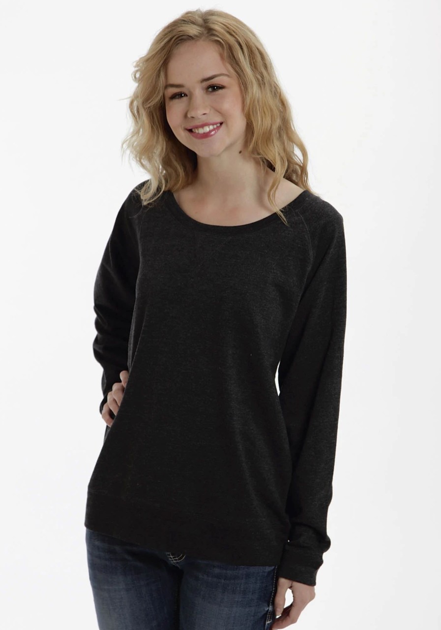 Sweaters / Vests * | Ouray Womens Black 100% Cotton Usa Sweatshirt