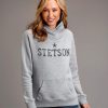 Sweaters / Vests * | Stetson Womens Grey Cotton Blend Star In The Middle Hoodie