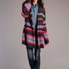 Sweaters / Vests * | Stetson Womens Multi-Color Acrylic Blend Oversized Stripe Cardigan