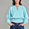 Sweaters / Vests * | Kimes Ranch Womens Dewey V Neck Turquoise 100% Cotton Pullover Sweater