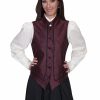 Sweaters / Vests * | Furmo Scully Rangewear Womens Red Polyester Rickrack Band Collar Vest Xl