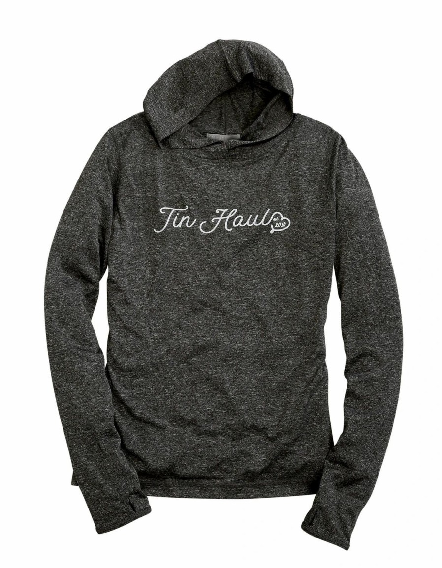 Sweaters / Vests * | Tin Haul Womens Heather Grey Polyester Heart At The End Hoodie