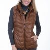 Sweaters / Vests * | Furmo Scully Womens Cognac Soft Lamb Puffer Vest M