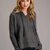 Sweaters / Vests * | Stetson Womens Charcoal 100% Cotton Twill Ties Hoodie