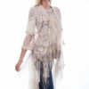 Sweaters / Vests * | Scully Womens Natural Italy Cotton Blend Tulle Layered Duster