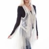 Sweaters / Vests * | Scully Womens Natural Cotton Blend Tulle Layered Duster