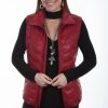 Sweaters / Vests * | Furmo Scully Womens Red Soft Lamb Puffer Vest L