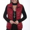 Sweaters / Vests * | Scully Womens Red Soft Lamb Puffer Vest