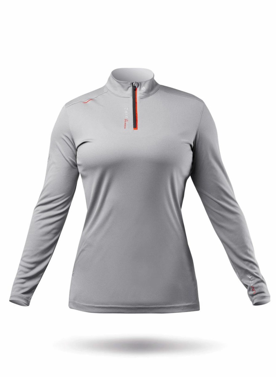 Sun Protection Tops * | Womens Uvactive High Collar 1/4 Zip Top Grey