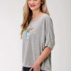 Sweaters / Vests * | Roper Womens Heather Grey Poly/Rayon Split Back Sweater