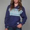 Sweaters / Vests * | Kimes Ranch Womens North Star Hoodie Marine Blue Cotton Blend L/S