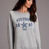 Sweaters / Vests * | Stetson Womens Heather Grey Cotton Blend Star Sweatshirt