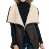 Sweaters / Vests * | Cripple Creek Womens Pinecone Polyester Faux Shearling Wrap Vest