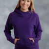 Sweaters / Vests * | Ouray Womens Purple 100% Cotton Usa Asymmetric Hoodie