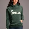 Sweaters / Vests * | Stetson Womens Green Cotton Blend Applique Logo Hoodie