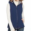 Sweaters / Vests * | Cripple Creek Womens Reversible Water-Resistant Ink Blue Nylon Faux Fur Vest