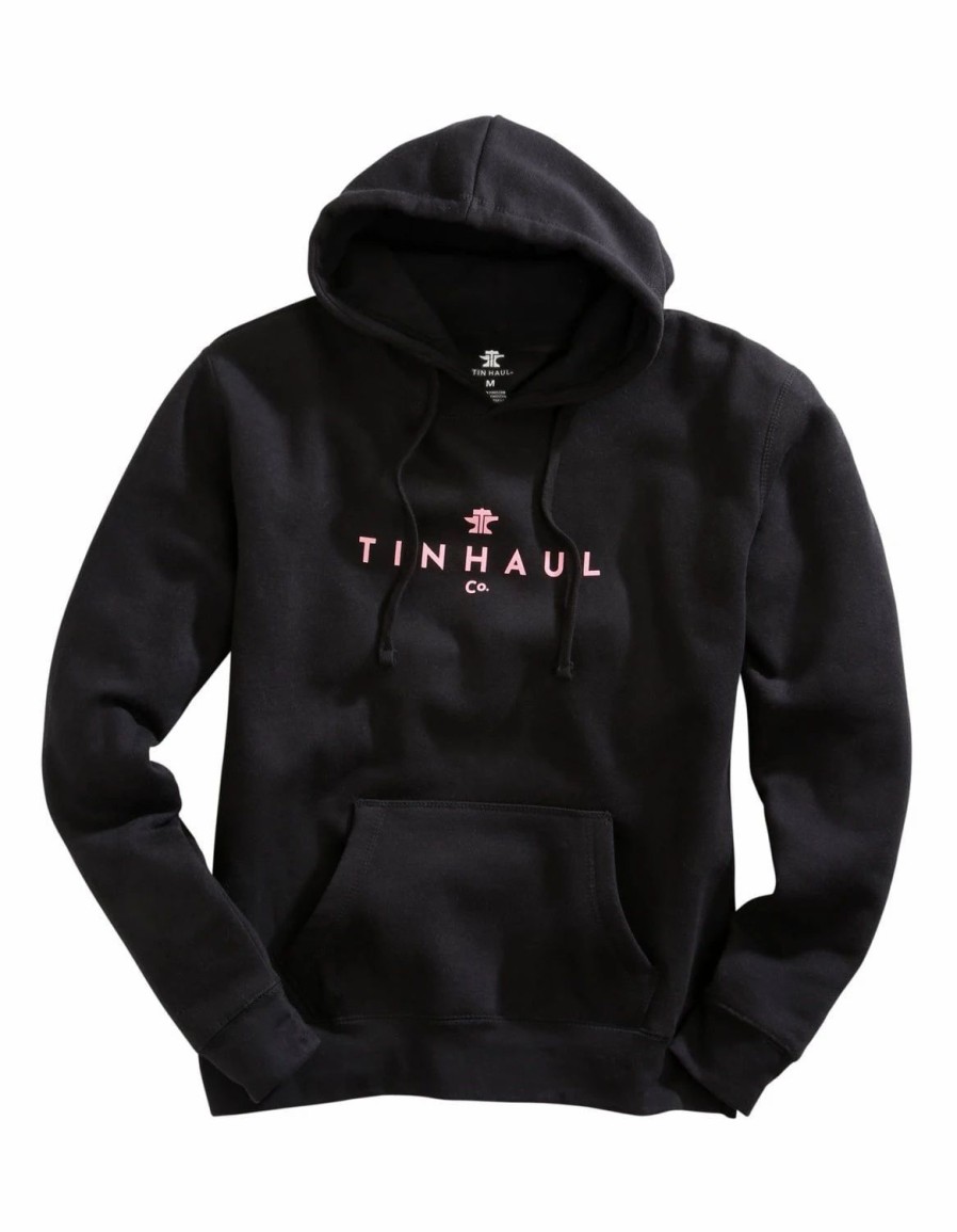 Sweaters / Vests * | Tin Haul Womens Black Cotton Blend New Logo Hoodie