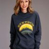 Sweaters / Vests * | Stetson Womens Blue Cotton Blend Sunset And Trees Hoodie