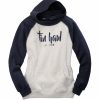 Sweaters / Vests * | Tin Haul Womens Navy/Oatmeal Cotton Blend Script Hoodie