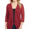 Sweaters / Vests * | Cowgirl Up Womens Cardinal Cotton Blend Scalloped Lace Sweater