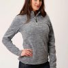 Sweaters / Vests * | Roper Womens Grey Polyester Western Pullover Jacket