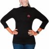 Sweaters / Vests * | Scully Womens Black 100% Cotton Turtleneck Sweater