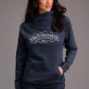 Sweaters / Vests * | Stetson Womens Heather Navy Cotton Blend American Spirit Hoodie