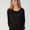 Sweaters / Vests * | Roper Womens Black Polyester Thunderbirds Sweater